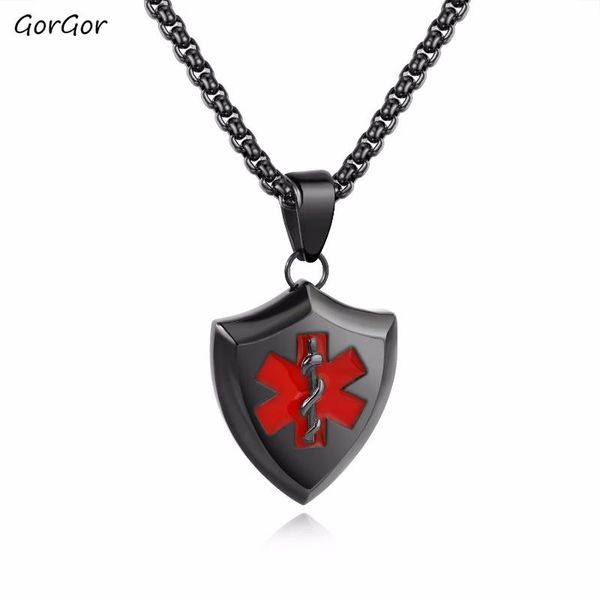 

gorgor fashion new style titanium steel pendant jewelry stainless steel snake stick symble men's necklace 1443, Silver