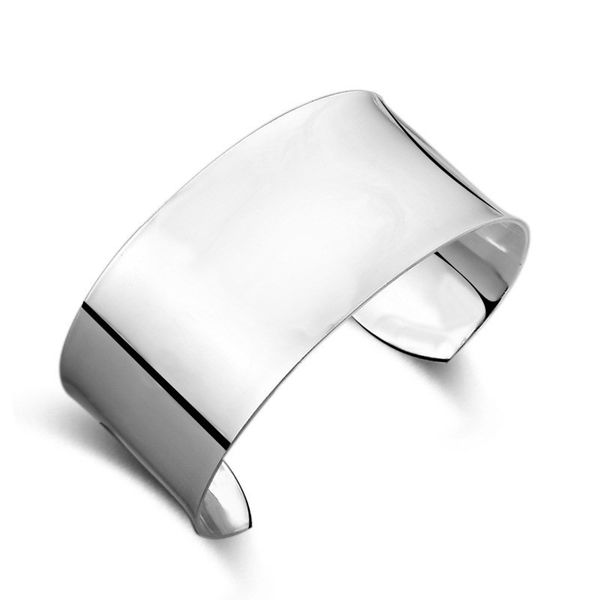 

925 bracelets fashion silver plated foreign extra large bracelets selling in europe and america women's and girls' jewelry, Black