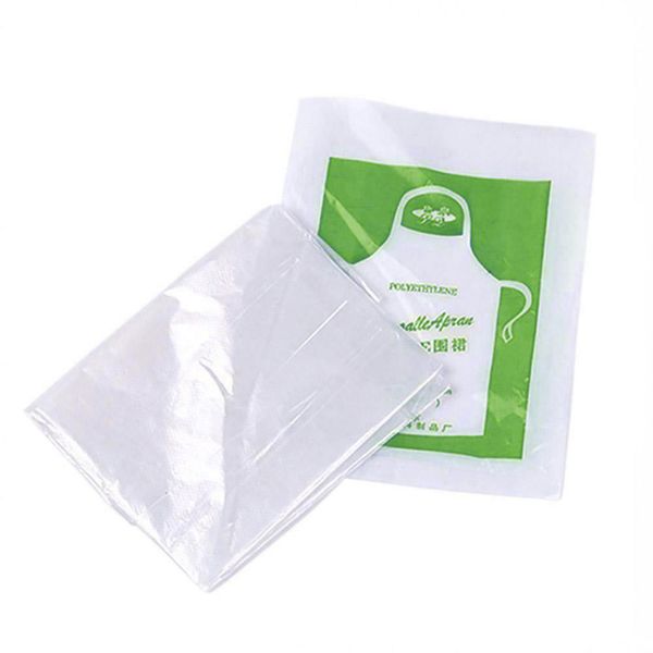 

100pcs waterproof kids adults kitchen cooking disposable pe apron lace up