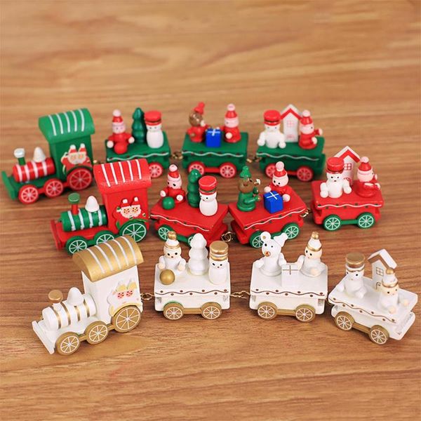 

christmas wooden little train decoration xmas festival gifts toys creative