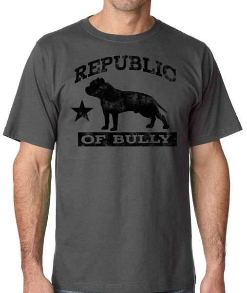 

republic of bully mens pit bull shirt bully 2019 summer new arrvial summer style fashion men t shirts funny tee shirts