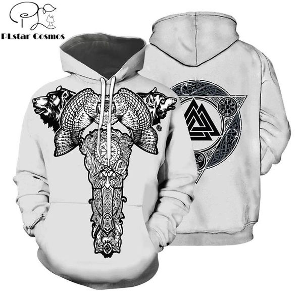 

men's hoodies & sweatshirts drop 2021 fashion men viking tattoo pattern 3d all over printed sweatshirt/zip hoodie harajuku streetwear w, Black