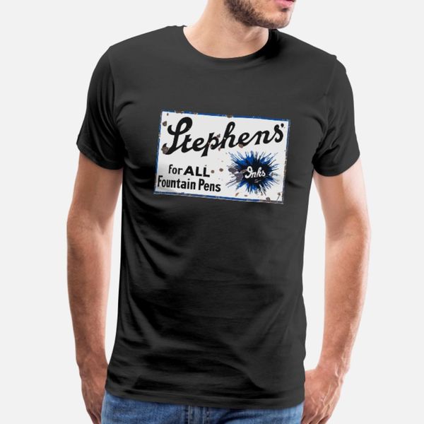 

stephen ink t shirt men character cotton round neck solid color anti-wrinkle new fashion spring autumn natural shirt