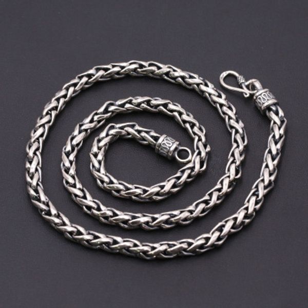 

925 sterling silver necklace for women and men 6mm thick heavy twist chains necklace vintage chain christmas gift