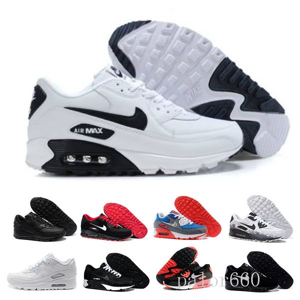 

новый дизайн 2019 на воздушной подушке 90 повседневный бегущих женская обувь дешевые черный белый красный 90 тапки классический air90 тренер