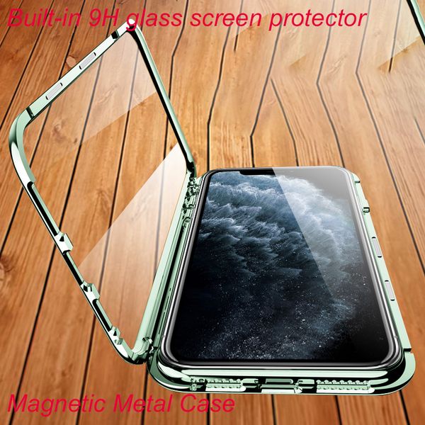 

metal 360 magnetic case for iphone 11 pro max case cover coque bumper for iphone xr xs se 2020 7 8 plus xs max phone cases funda