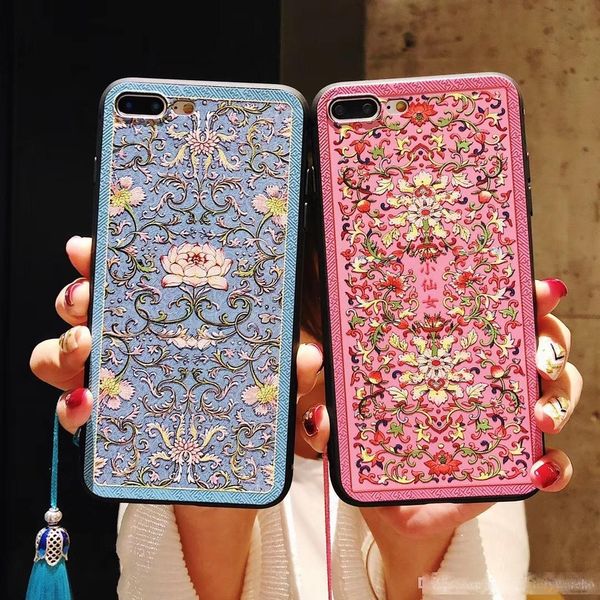 

1pcs for iphone 8 phone case royal lotus totem mobile shell for iphone 6/7/x