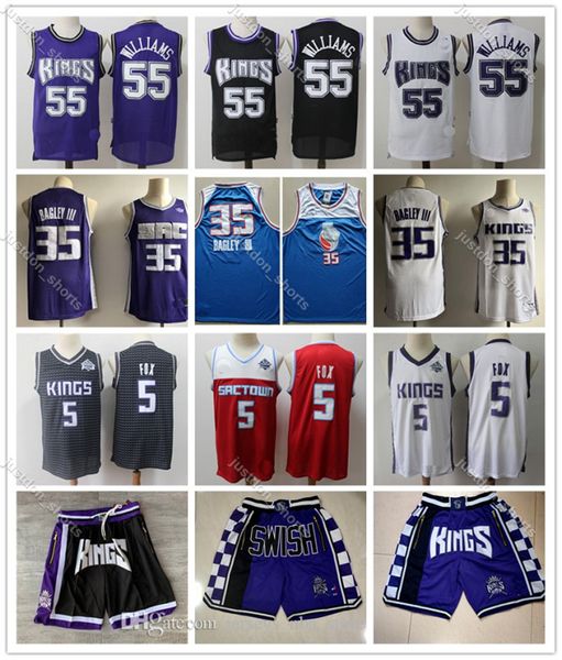 

mens throwback jerseys de'aaron 5 fox marvin sacramento 35 bagley iii jason 55 williams basketball shorts kings basketball shir, Black;red