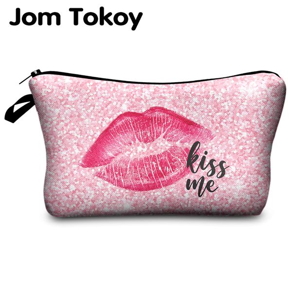 

cosmetic bags jomtokoy kiss me printing pattern bag travel toiletry storage beauty makeup organizer