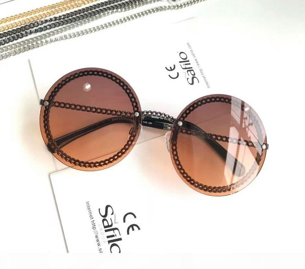 

women round sunglasses 4245 gold necklace sonnenbrille designer sunglasses gafas de sol glasses new with case, White;black