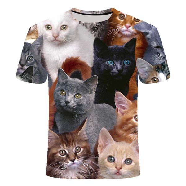

cat 3d animalprint 3d print shirts plus size humor horror men clothing