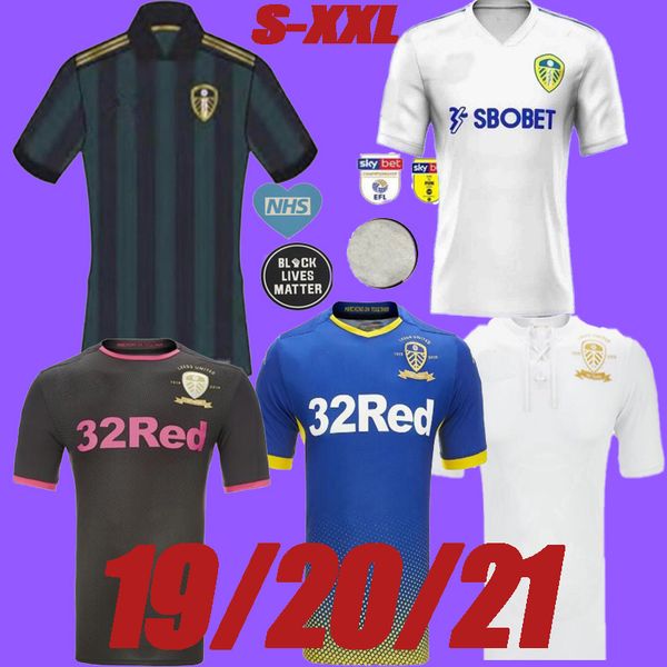 

20 21 leeds soccer jersey united home away 2020 2021 costa alioski centenary phillips bamford clarke football shirts, Black;yellow