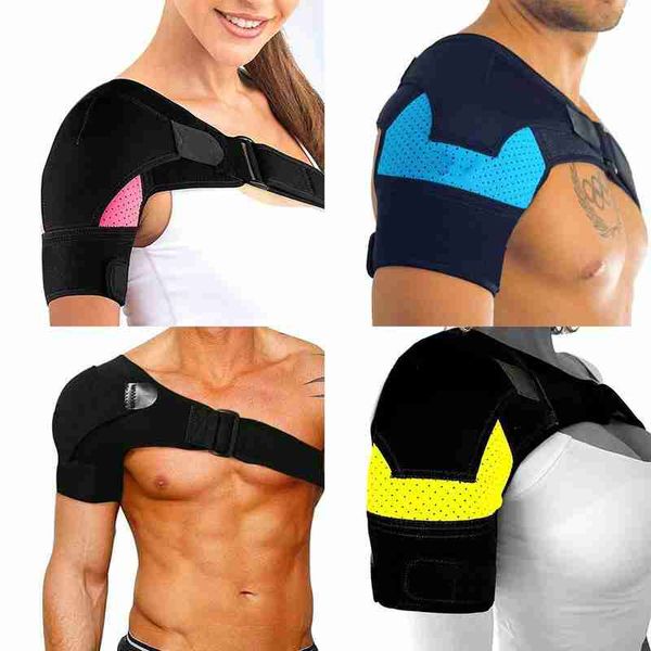 

shoulder brace with pressure pad neoprene shoulder support pain ice pack compression sleeve dropshipping, Black;blue