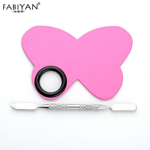

nail art stainless steel butterfly heart palette spatula eye shadow foundation cream pigment polish mixing makeup cosmetic tools