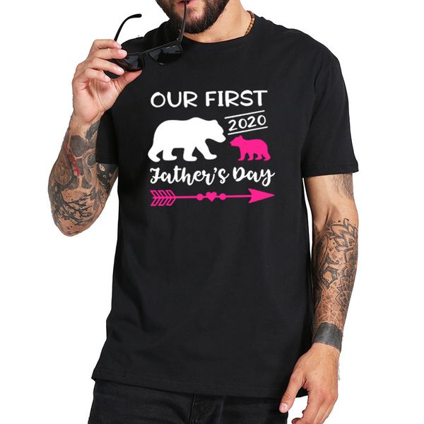 

our first fathers day matching shirts with baby girl boy onesie outfit set 100% cotton short sleeve soft tee