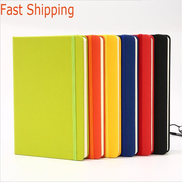 A5 7 Cores Hardcover Notepad Portátil Estudantes Diário Pocket Book Journal PU Couro Viagem Caderno Educação Escritório Material