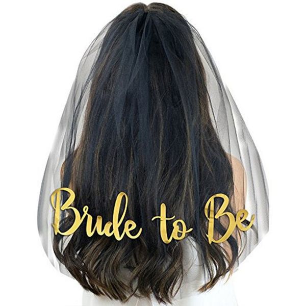 

bachelorette party gold bride to be veil bridal shower supplies engagement decor 875b