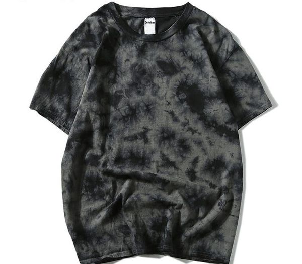 

dark icon tie dyeing hip hop t-shirt men women 2019 summer round neck men's tshirts cotton tee shirts 6 colors cx200707, White;black