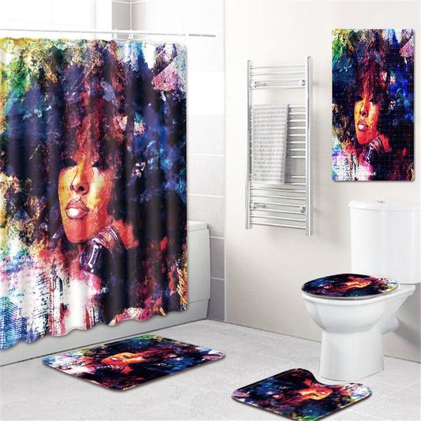

bath decor mat bathroom home carpet african women pvc foot pads slip doormat set fabric curtain mat for shower bedroom gasby uy2008