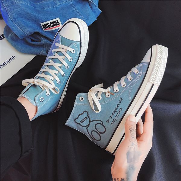 

high reflective canvas shoes fashion men's casual shoes classic lace-up sneakers hard-wearing non-slip flats zapatos hombre, Black