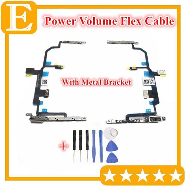 

cgjxstested working power volume flex for iphone 8 8 plus power volume button mute switch flash light flex cable with pre -installed metal b
