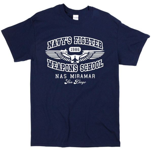 

top gun вдохновленный вмс fighter weapons school мужчины tee retro 80's фильм очень популярный стиль slim fit хлопок мужчины фильм футболки