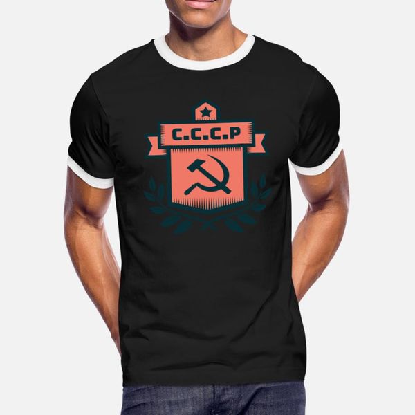 

hammer sickle badge cccp t shirt men customize short sleeve crew neck original famous building spring autumn family shirt