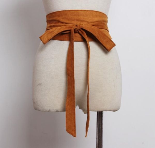 

women s runway fashion faux suede leather cummerbunds female dress corsets waistband belts decoration wide belt04, Black;brown