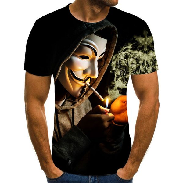 

clown prin summer 3d print shirts horror plus size graphic men clothing