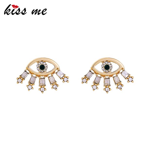 

stud kiss me chic gold color crystal eye earrings fashion jewelry women accessories, Golden;silver