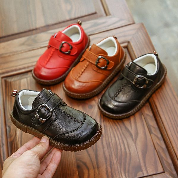 

kid moccasins soft red bottom rubber anti-skid pu kids shoes girl and boy shoes spring autumn waterproof new, Black