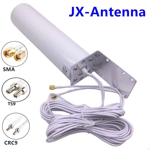 

cgjxsjx 4g lte antenna 3g 4g external antennna outdoor antenna with 5m dual slider crc9 /ts9 /sma connector for 3g 4g router modem t200608