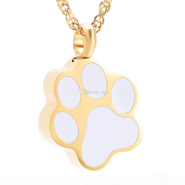 

ijd8451 dog paw prints save love pills cremation urn necklace pendant bottle ash holder mini keepsake memorial jewelry, Silver