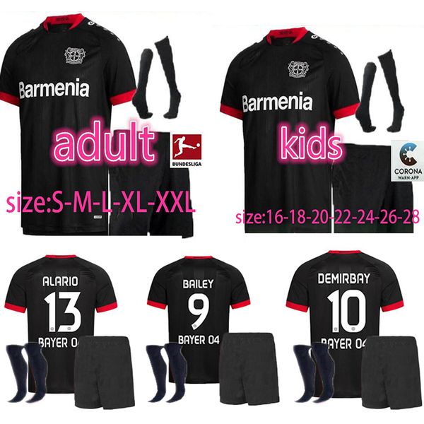

20 21 леверкузен футбол джерси мужчины дети kit .bender brandt 2020 2021 байер 04 леверкузен havertz demirbay alario волланд футбол набор s, Black;yellow
