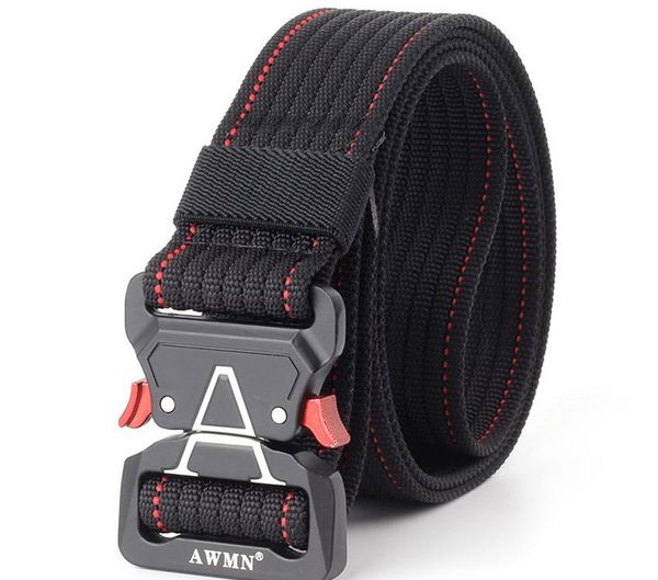 

canvas military belt men tactical designer belts for jeans trousers casual nylon black long waist belt quick release cobra belt, Black;brown