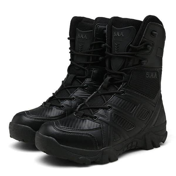 

boots 2021 special force desert combat men fashion leather tactical waterproof ankle botas shoes hx-041, Black