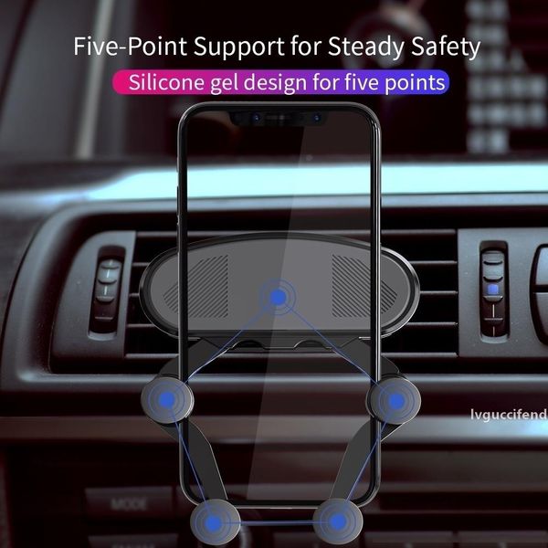 

gravity lock car holders in car air vent clip dashboard mounts no magnetic mobile phone holder cell stand support bracket for iphone samsung