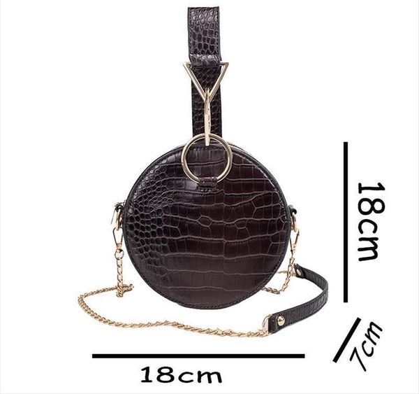 

crocodile leather round bag women shoulder bags crossbody bags for women 2020 evening wrist bag circle ladies hand bags01