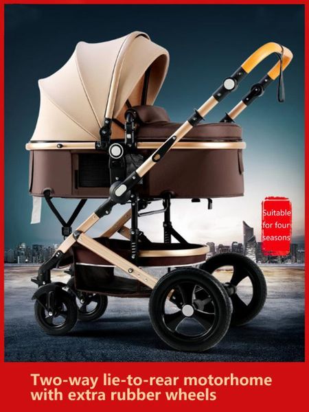 

bellie kegao scenic baby carriage can be used as a reclining folding portable two-way four-wheeled absorber baby cart