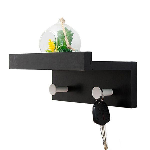 

home decor diy organizer wall hanging bathroom wood hook rack storage shelf