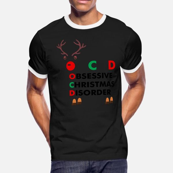 

obsessive christmas disorder reindeer xmas design t shirt men custom tee shirt size s-3xl homme fitness basic spring outfit shirt