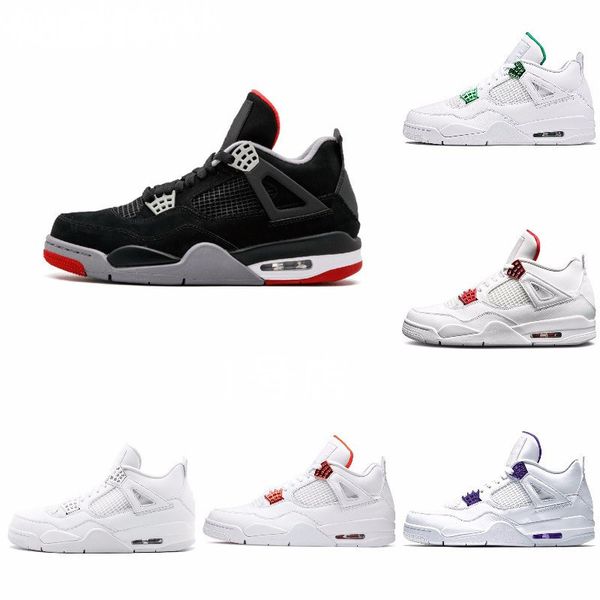 

cool grey 4 pure money metallic pack men basketball shoes 4s pine green court purple university orange red sneaker j#07-407