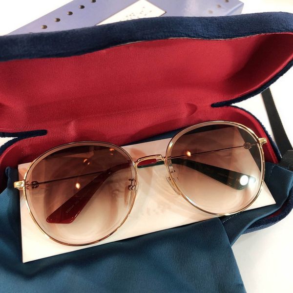 

2020 new fashion design round metal sunglasses gold flash lenses for men and women mirror sun glasses round luxury g0446s sunglasses uv400