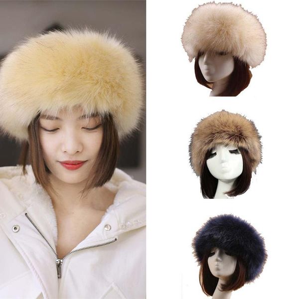 

warm snow new women thick fluffy russian cap lady faux fur hat winter ski hat, Blue;gray