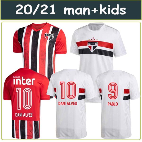 

2020 21 sao paulo away soccer jerseys 2021 #7 pato #10 dani alves uniform mens #9 pablo hernanes peres football shirt, Black;yellow
