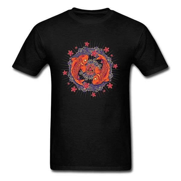 

koi mandala t shirt men's natural cotton graphic tee shirts custom mandala buddha tshirt gift tees