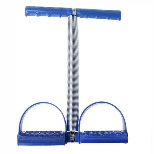 

home tummy trimmer elastic sit up pull rope spring tension foot pedal abdomen leg exerciser equipment bodybuilding-blue