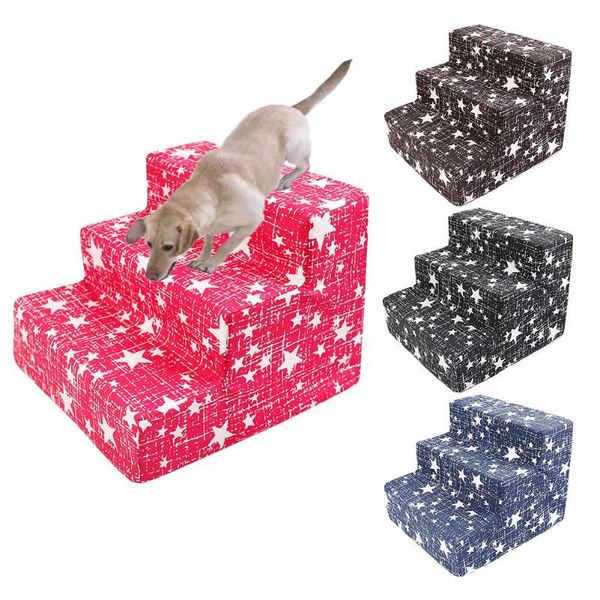 

kennels & pens dog stairs pet 3 steps for small cat house climbing ramp ladder bed training playing supplies