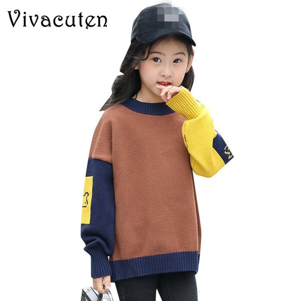 

autumn winter girls sweater kids cartoon warm sweater girls full sleeve knitted clothes toddler children clothing outwears, Blue