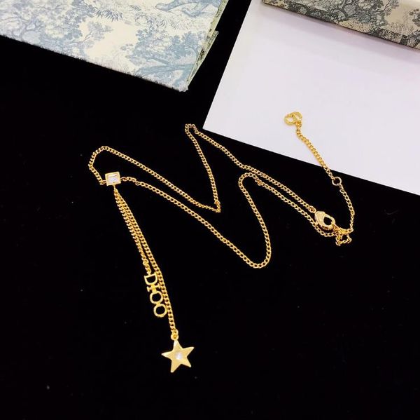 

new classic french five-pointed star letter designer jewelry luxury designer jewelry women necklace, Silver